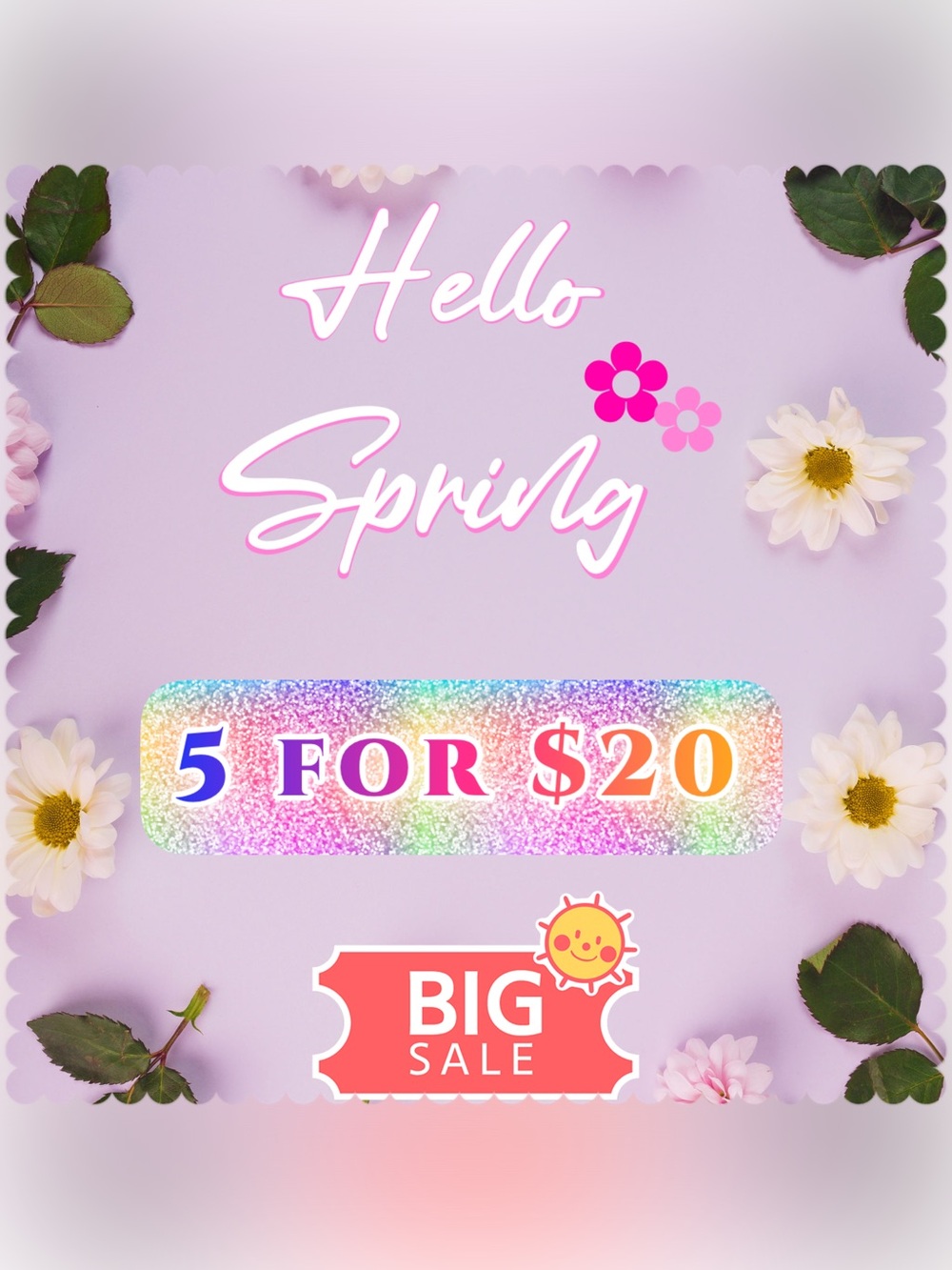Hello Spring Graphic Promo 5 for $20